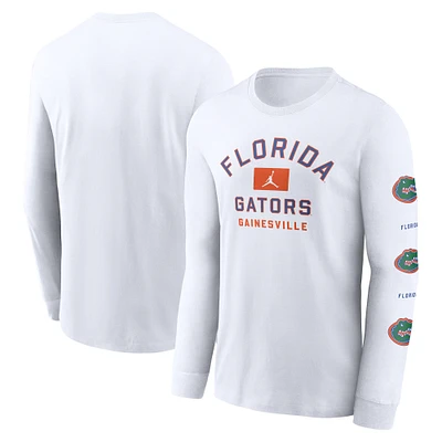 Men's Jordan Brand White Florida Gators Primetime Classic Location Long Sleeve T-Shirt