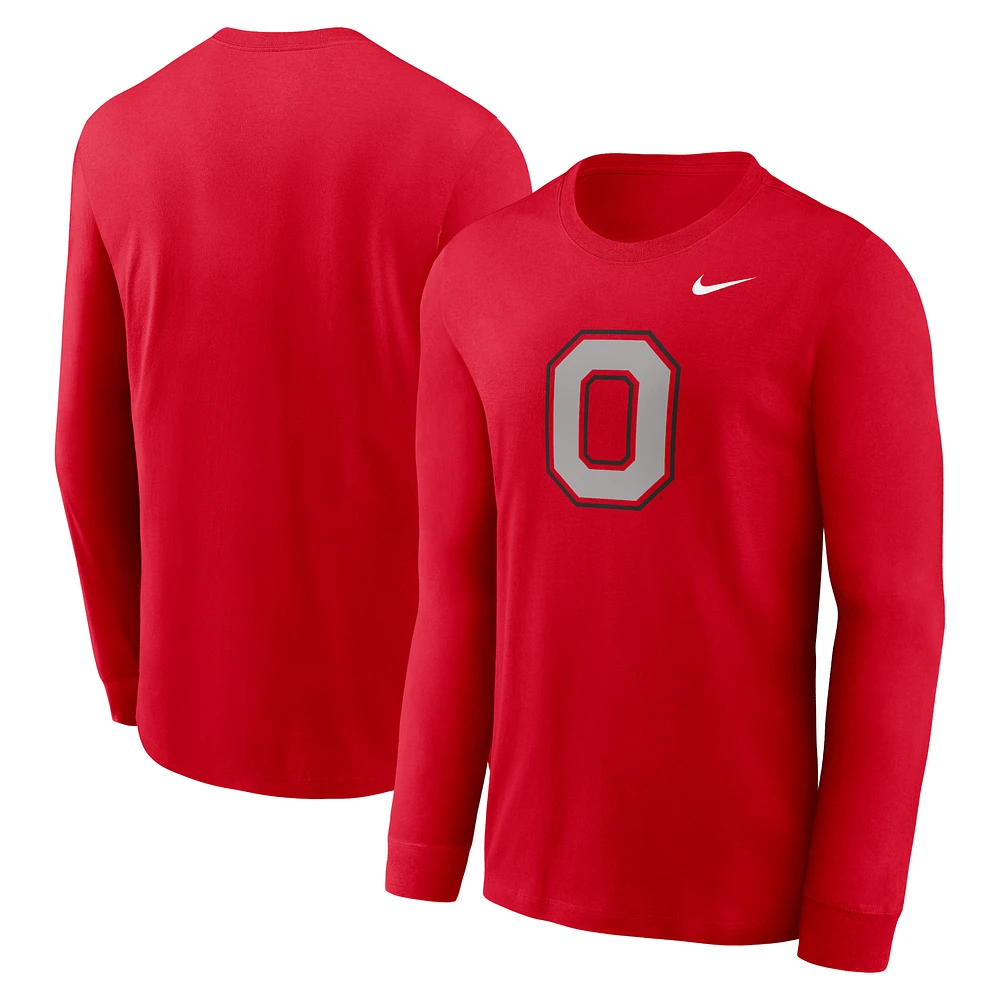 Men's Nike Scarlet Ohio State Buckeyes Alternate Logo Long Sleeve T-Shirt