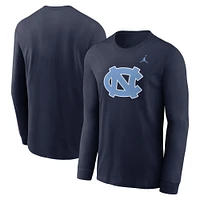 Men's Jordan Brand Navy North Carolina Tar Heels Primary Logo Long Sleeve T-Shirt