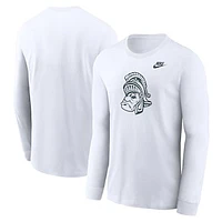 Men's Nike White Michigan State Spartans Legacy Primary Logo Long Sleeve T-Shirt