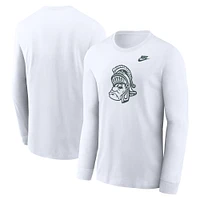 Men's Nike White Michigan State Spartans Legacy Primary Logo Long Sleeve T-Shirt