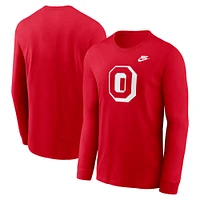 Men's Nike Scarlet Ohio State Buckeyes Legacy Primary Logo Long Sleeve T-Shirt