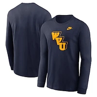 Men's Nike Navy West Virginia Mountaineers Legacy Primary Logo Long Sleeve T-Shirt