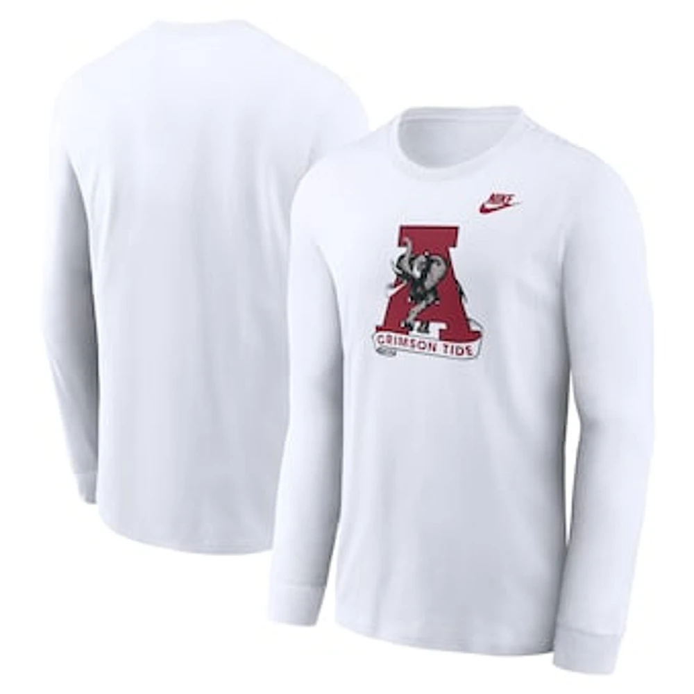 Men's Nike White Alabama Crimson Tide Legacy Primary Logo Long Sleeve T-Shirt