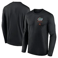 Men's Jordan Brand Black Florida Gators Primary Stack Legend Long Sleeve T-Shirt