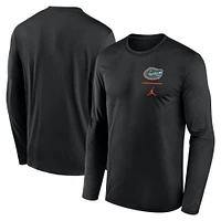 Men's Jordan Brand Black Florida Gators Primary Stack Legend Long Sleeve T-Shirt