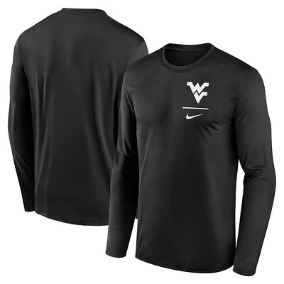 Men's Nike Black West Virginia Mountaineers Primary Stack Legend Long Sleeve T-Shirt