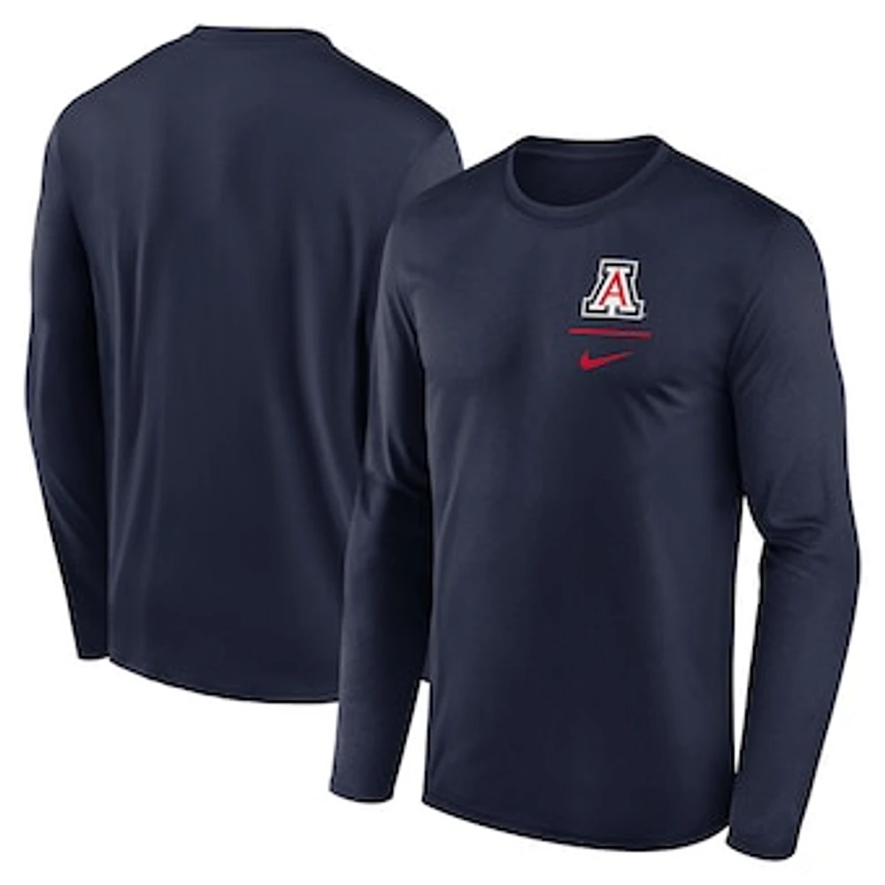 Men's Nike Navy Arizona Wildcats Primary Stack Legend Long Sleeve T-Shirt