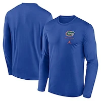 Men's Jordan Brand Royal Florida Gators Primary Stack Legend Long Sleeve T-Shirt