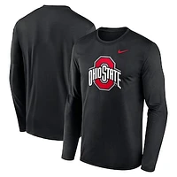 Men's Nike Black Ohio State Buckeyes Primetime Primary Legend Long Sleeve T-Shirt