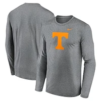 Men's Nike Heather Gray Tennessee Volunteers Primetime Primary Legend Long Sleeve T-Shirt