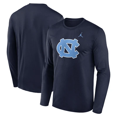 Men's Jordan Brand Navy North Carolina Tar Heels Primetime Primary Legend Long Sleeve T-Shirt