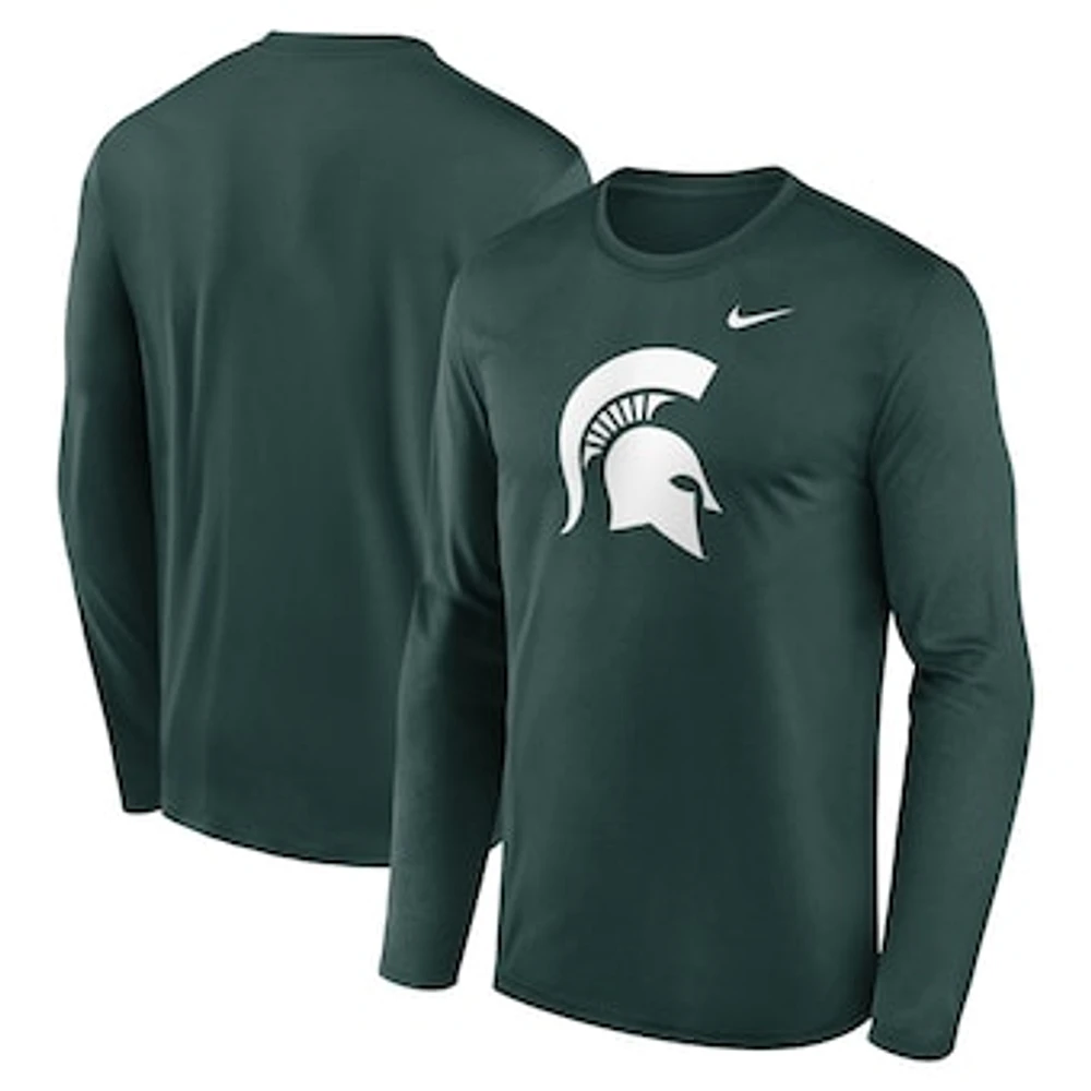 Men's Nike Green Michigan State Spartans Primetime Primary Legend Long Sleeve T-Shirt