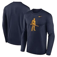 Men's Nike Navy West Virginia Mountaineers Primetime Alternate Logo Legend Long Sleeve T-Shirt