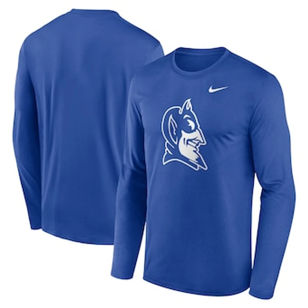 Men's Nike Royal Duke Blue Devils Primetime Alternate Logo Legend Long Sleeve T-Shirt