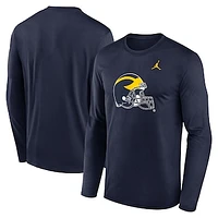 Men's Jordan Brand Navy Michigan Wolverines Primetime Alternate Logo Legend Long Sleeve T-Shirt