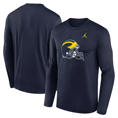 Men's Jordan Brand Navy Michigan Wolverines Primetime Alternate Logo Legend Long Sleeve T-Shirt