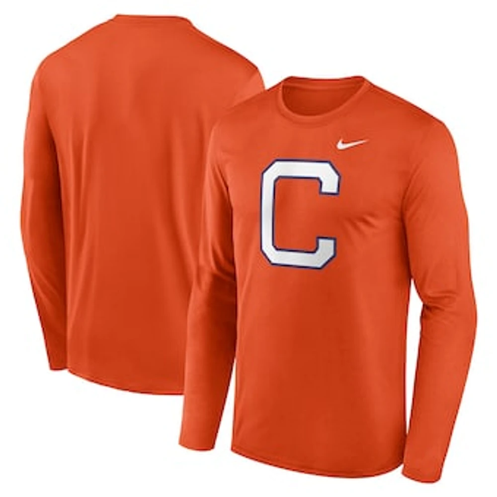 Men's Nike Orange Clemson Tigers Primetime Alternate Logo Legend Long Sleeve T-Shirt