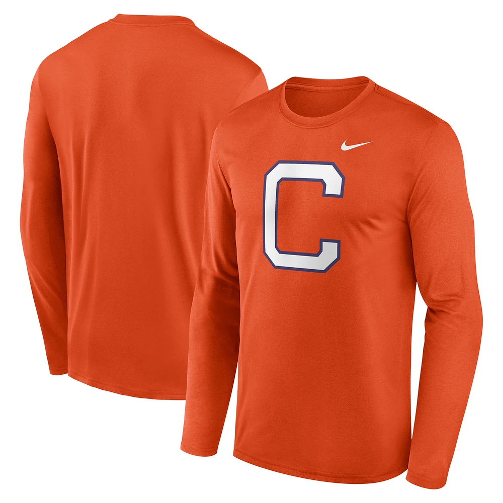 Men's Nike Orange Clemson Tigers Primetime Alternate Logo Legend Long Sleeve T-Shirt