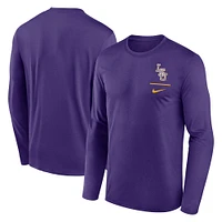 Men's Nike Purple LSU Tigers Baseball Lockup Legend Long Sleeve T-Shirt