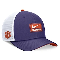 Men's Nike Purple/White Clemson Tigers 2024 On Field Swoosh Trucker Adjustable Hat