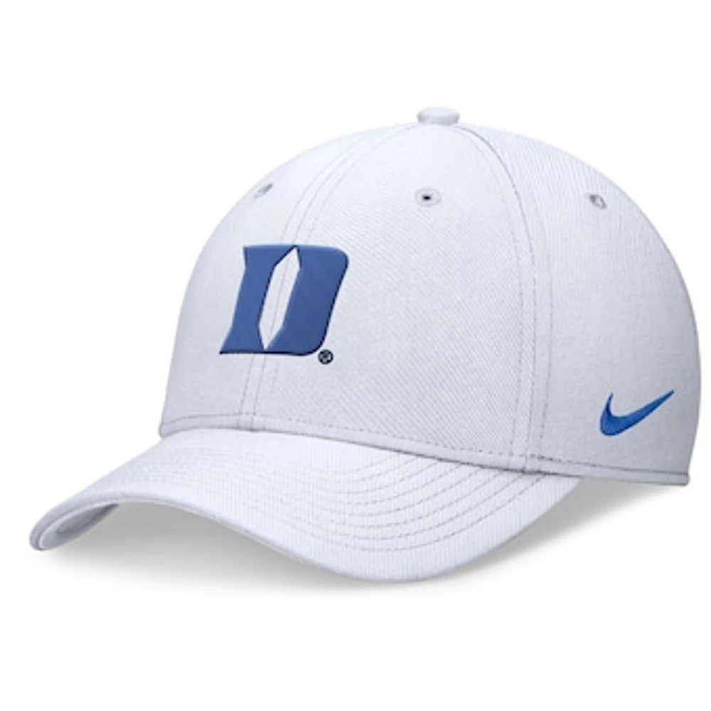 Men's Nike White Duke Blue Devils 2024 On-Field Swoosh Performance Flex Hat