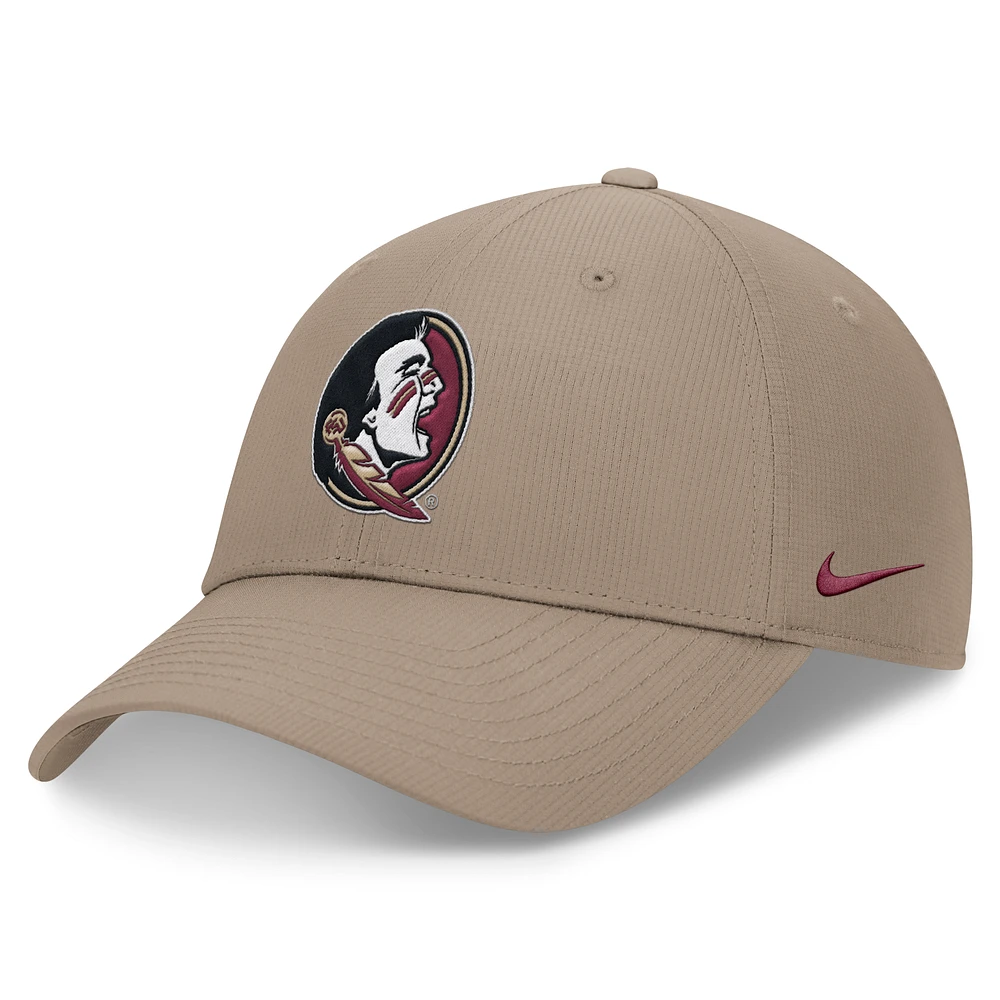 Men's Nike Khaki Florida State Seminoles 2024 On-Field Performance Adjustable Hat