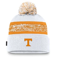 Men's Nike  White Tennessee Volunteers On-Field Peak Cuffed Knit Hat with Pom