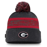 Men's Nike  Black Georgia Bulldogs On-Field Peak Cuffed Knit Hat with Pom