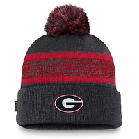 Men's Nike  Black Georgia Bulldogs On-Field Peak Cuffed Knit Hat with Pom