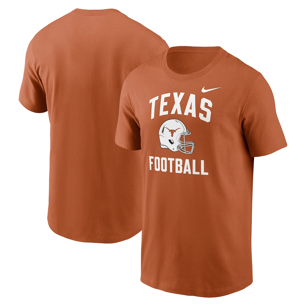 Men's Nike Texas Orange Longhorns Campus Football Helmet T-Shirt