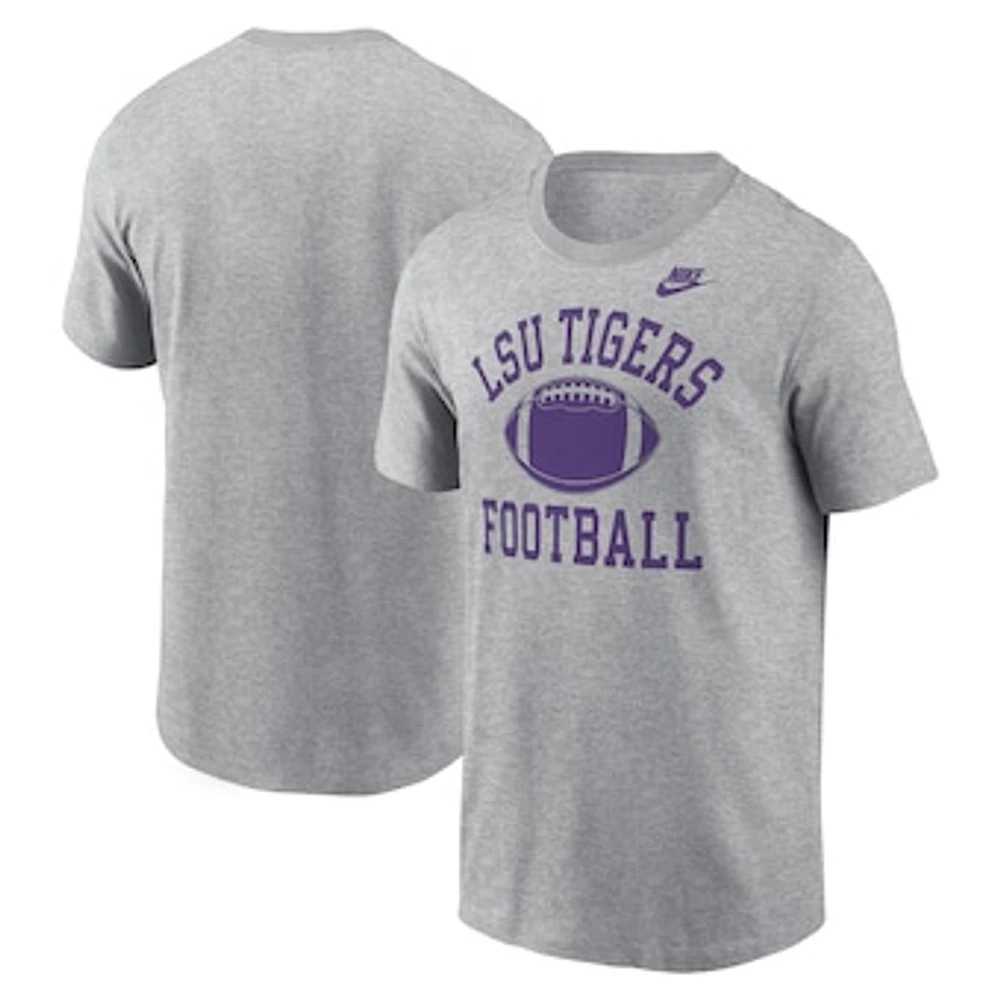 Men's Nike Heather Gray LSU Tigers Legacy Football Icon T-Shirt