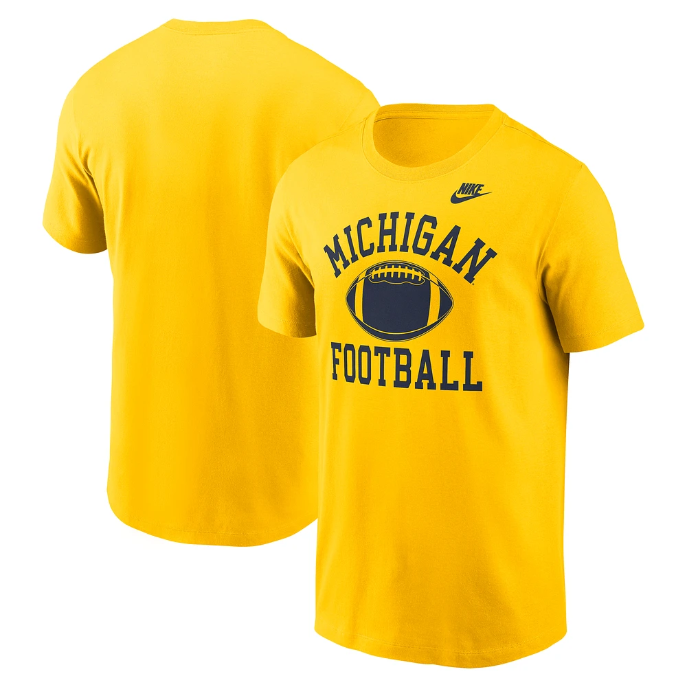 Men's Nike Maize Michigan Wolverines Legacy Football Icon T-Shirt