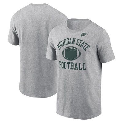 Men's Nike Heather Gray Michigan State Spartans Legacy Football Icon T-Shirt