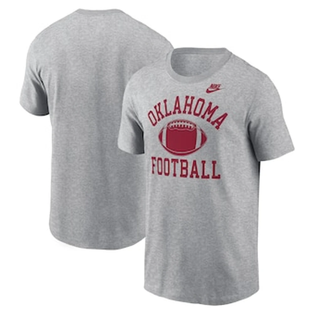 Men's Nike Heather Gray Oklahoma Sooners Legacy Football Icon T-Shirt