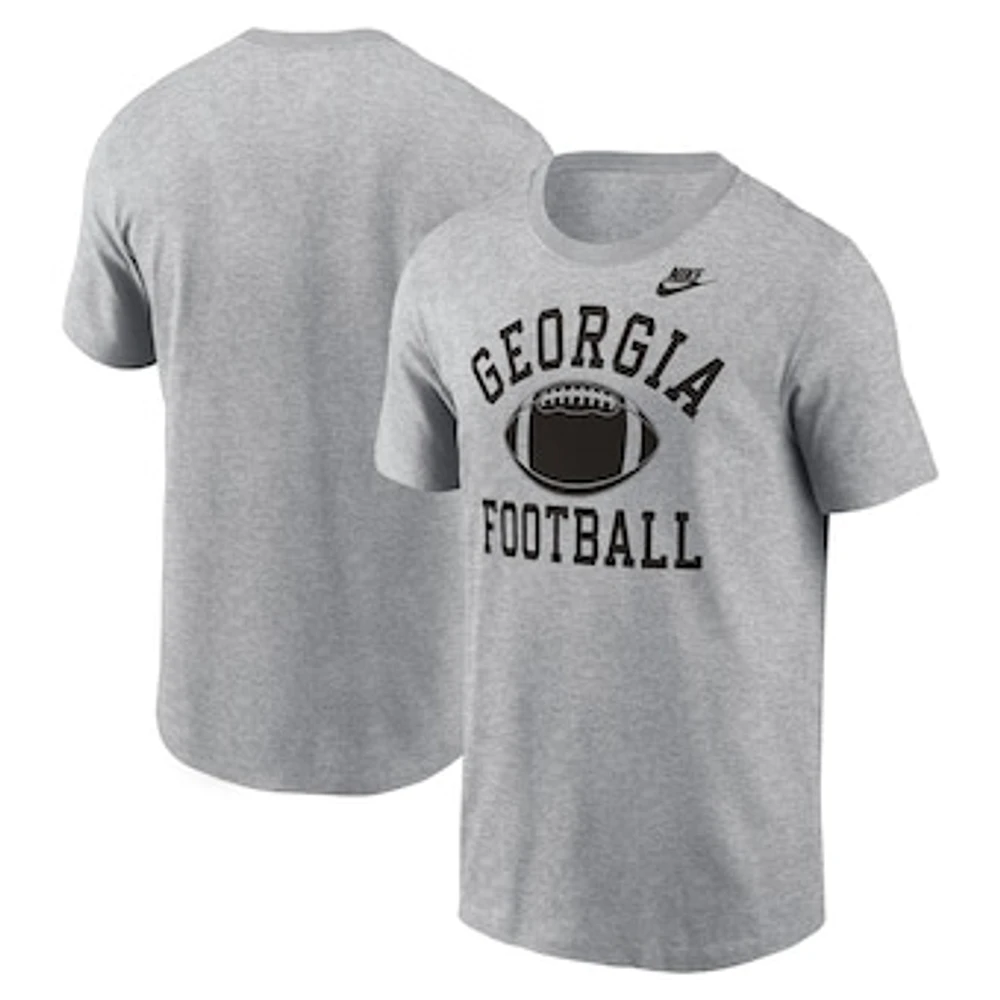 Men's Nike Heather Gray Georgia Bulldogs Legacy Football Icon T-Shirt