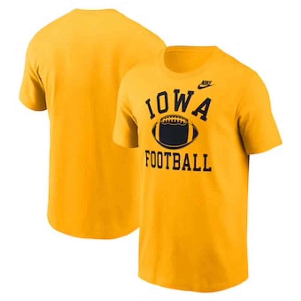 Men's Nike Gold Iowa Hawkeyes Legacy Football Icon T-Shirt