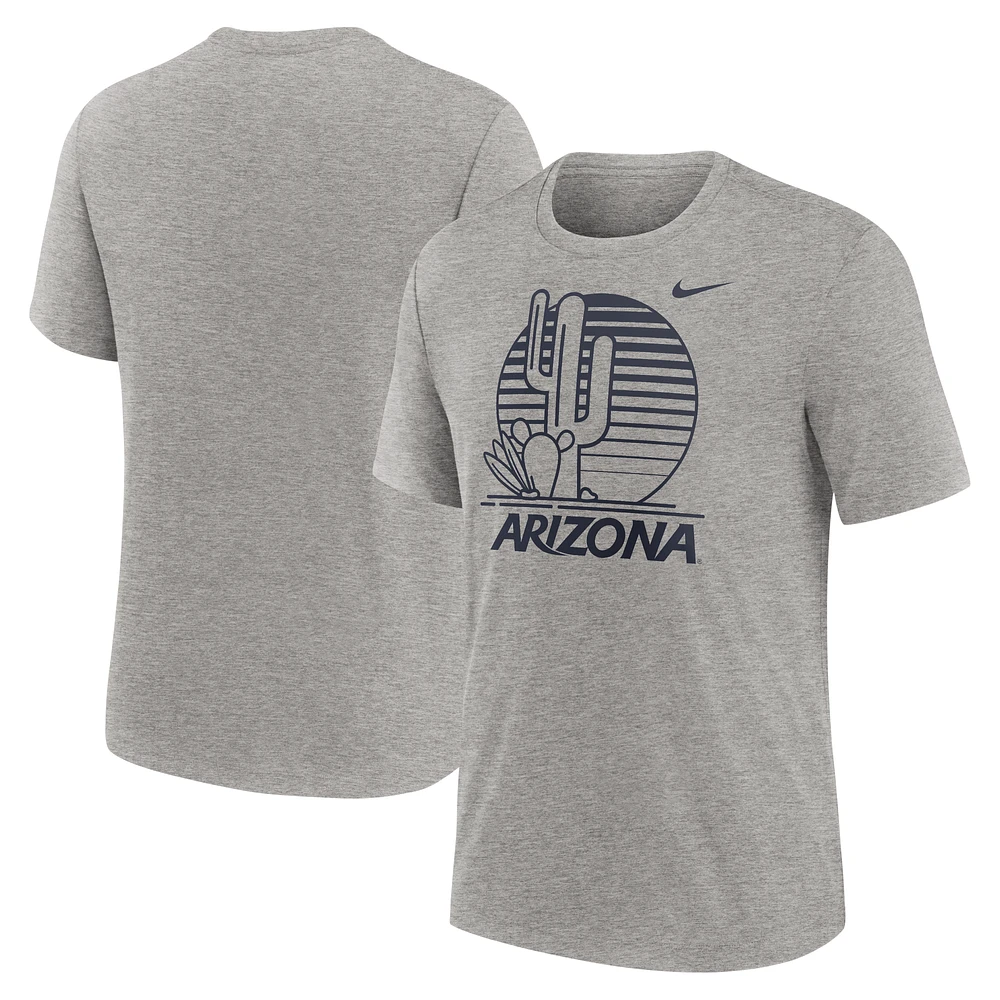 Men's Nike Heather Gray Arizona Wildcats Local Campus Time Honored Tradition Tri-Blend T-Shirt