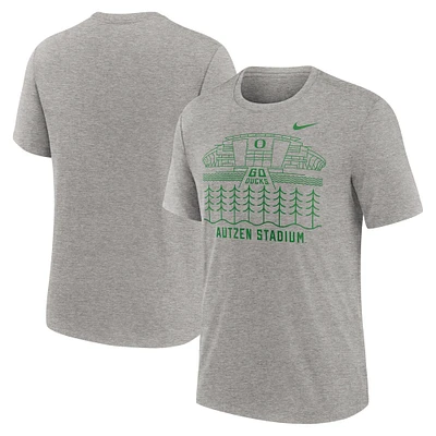 Men's Nike Heather Gray Oregon Ducks Local Campus Time Honored Tradition Tri-Blend T-Shirt