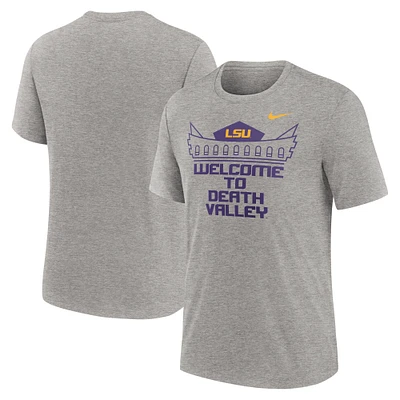 Men's Nike Heather Gray LSU Tigers Local Campus Time Honored Tradition Tri-Blend T-Shirt