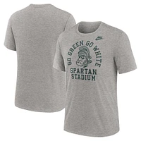 Men's Nike Heather Gray Michigan State Spartans Legacy Local Tri-Blend T-Shirt