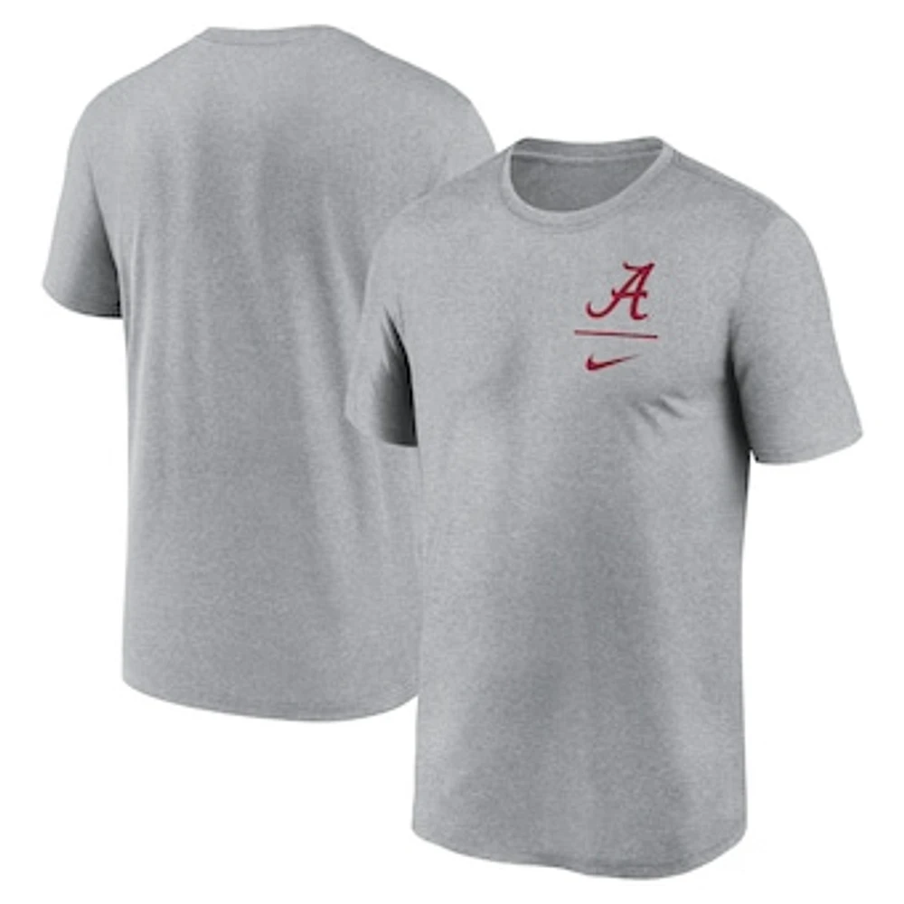 Men's Nike Heather Gray Alabama Crimson Tide Primary Logo Legend Performance T-Shirt