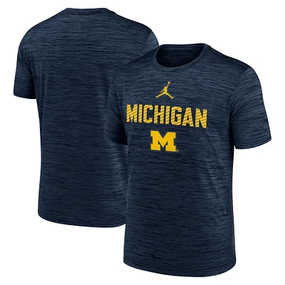 Men's Jordan Brand Navy Michigan Wolverines Campus Slant Velocity Performance T-Shirt