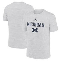 Men's Jordan Brand White Michigan Wolverines Campus Slant Velocity Performance T-Shirt