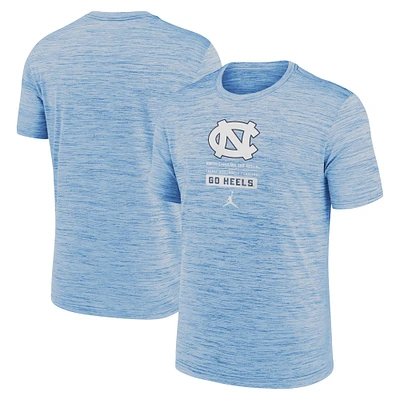 Men's Jordan Brand  Carolina Blue North Tar Heels Campus Center Block Velocity Performance T-Shirt