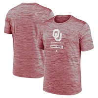 Men's Jordan Brand  Crimson Oklahoma Sooners Campus Center Block Velocity Performance T-Shirt