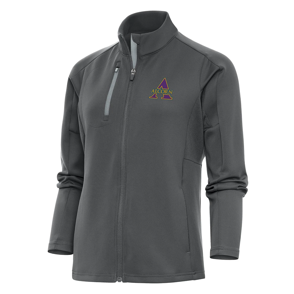Women's Antigua Charcoal Alcorn State Braves Generation Digital Thermal Full-Zip Jacket