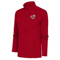 Women's Antigua Scarlet Gardner-Webb Bulldogs Tribute Digital Thermal Half-Zip Pullover Top