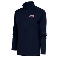 Women's Antigua Navy UIC Flames Tribute Digital Thermal Half-Zip Pullover Top