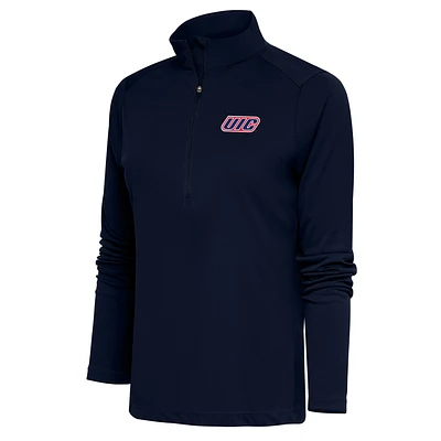 Women's Antigua Navy UIC Flames Tribute Digital Thermal Half-Zip Pullover Top
